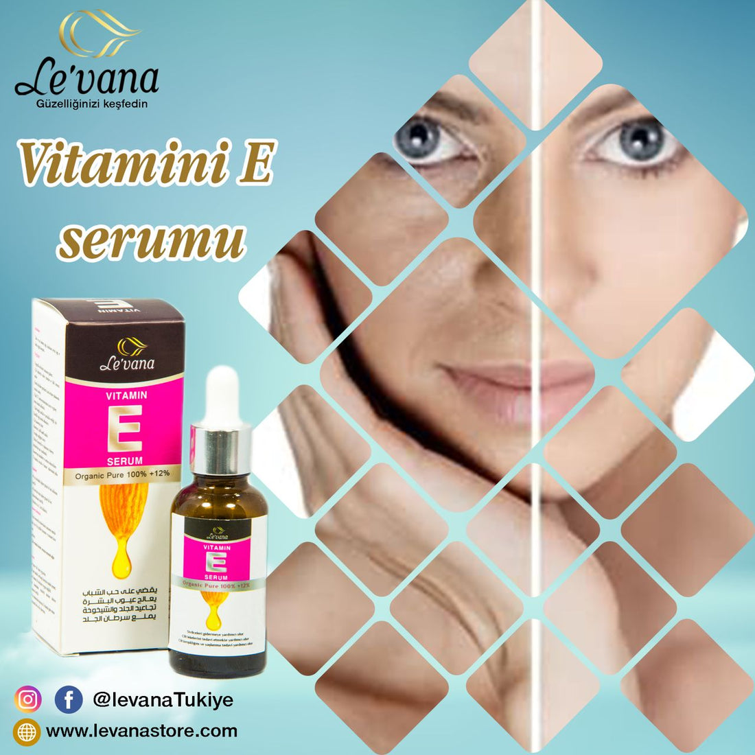 LEVANA E Vitamini Serumu ile cildinize doğal bir bakım sağlayın.