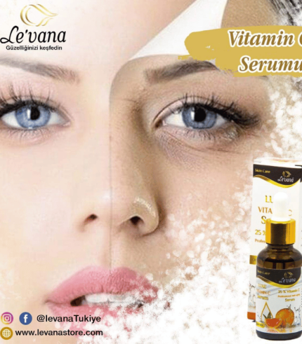 Levana C vitamini serumu ile cilt tonunu eşitleyen ve parlaklık kazandıran bakım
